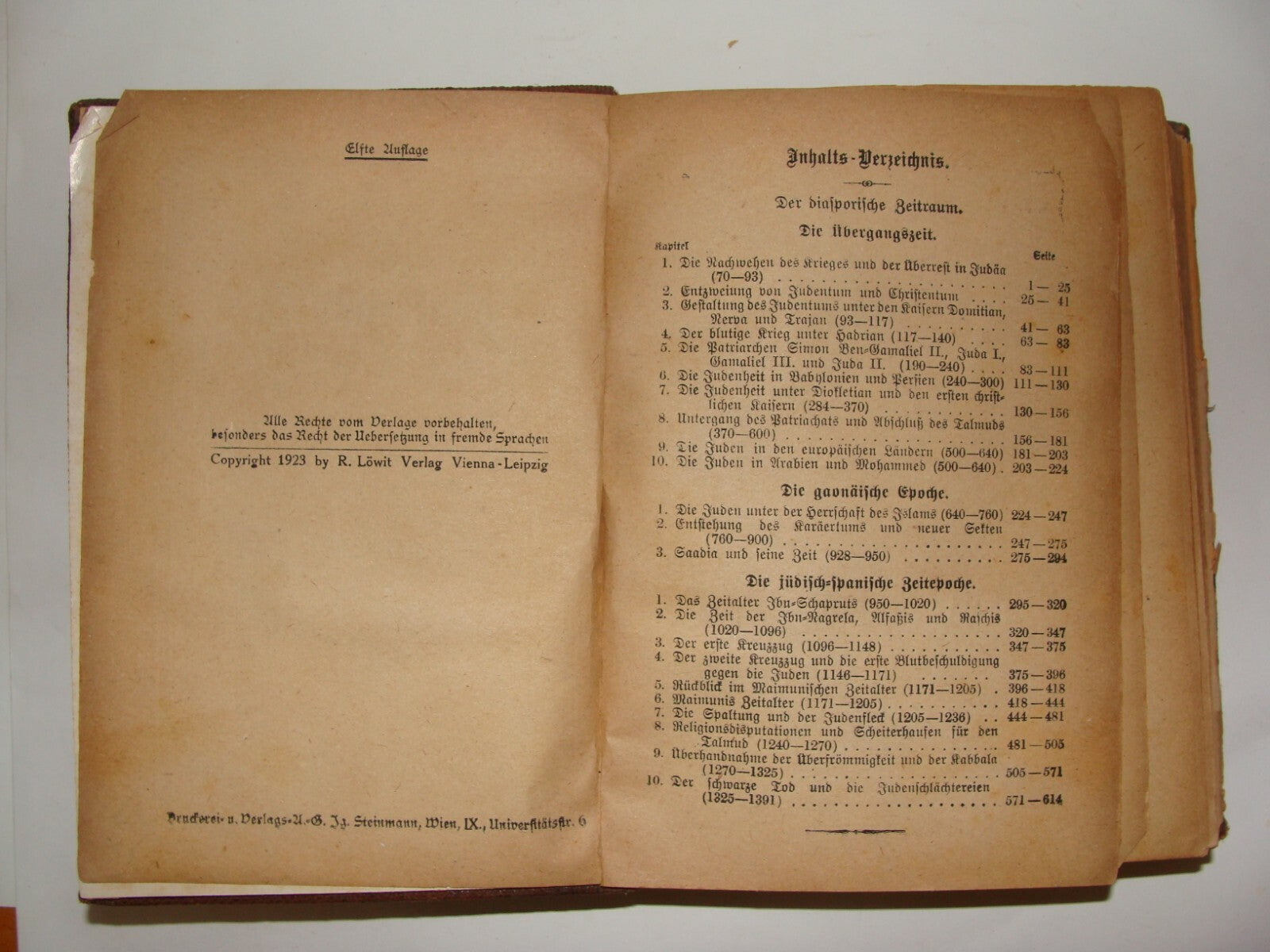 Germany 1923 Heinrich Graetz geschichte der juden Judaica Jewish History German