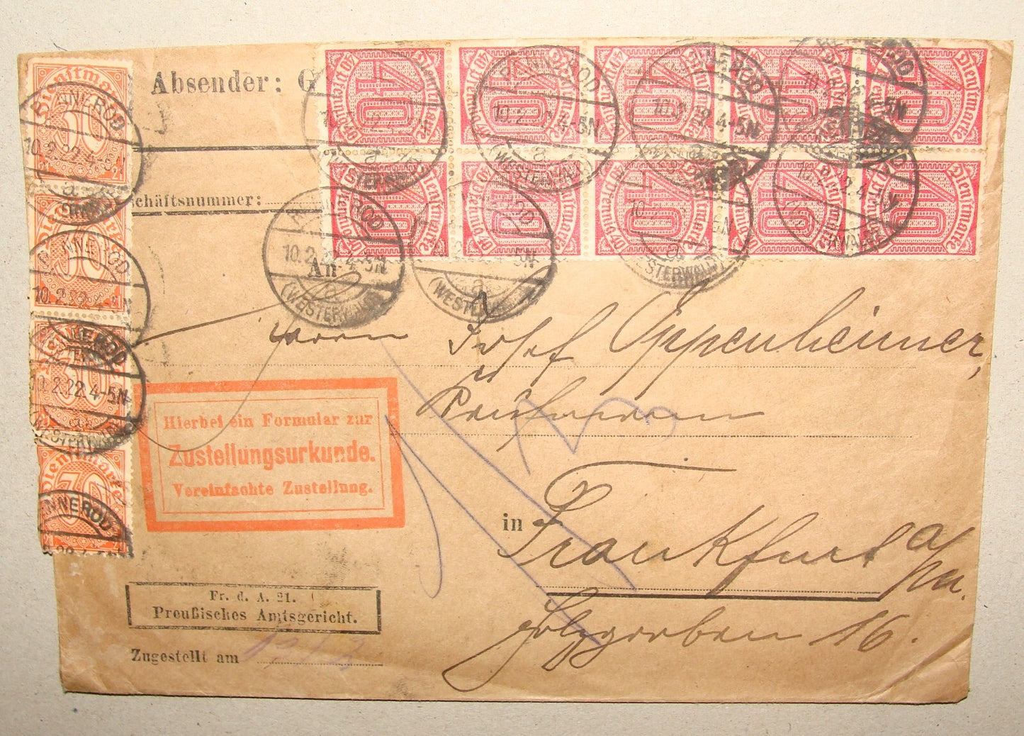 Germany 1922 German Rennerod Stamp Letter Cover