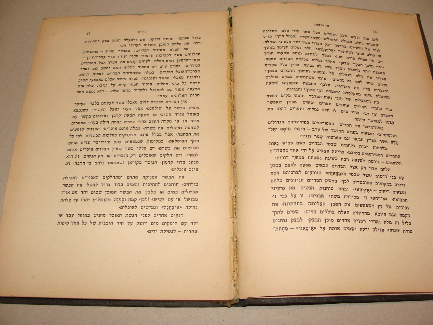 Book Palestine 1933 Israel Hebrew Arab Arabic Bedouin History Culture Folklore