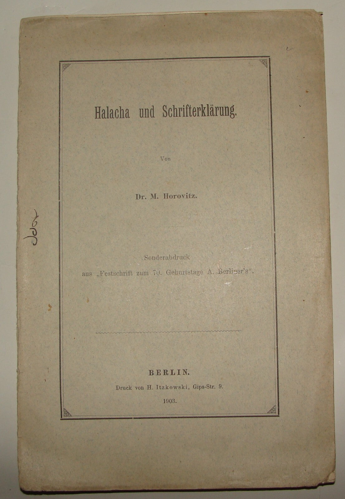 Germany Book Jewish Judaica Antique 19039 German   Rabbi Horovitz Berlin HALACHA