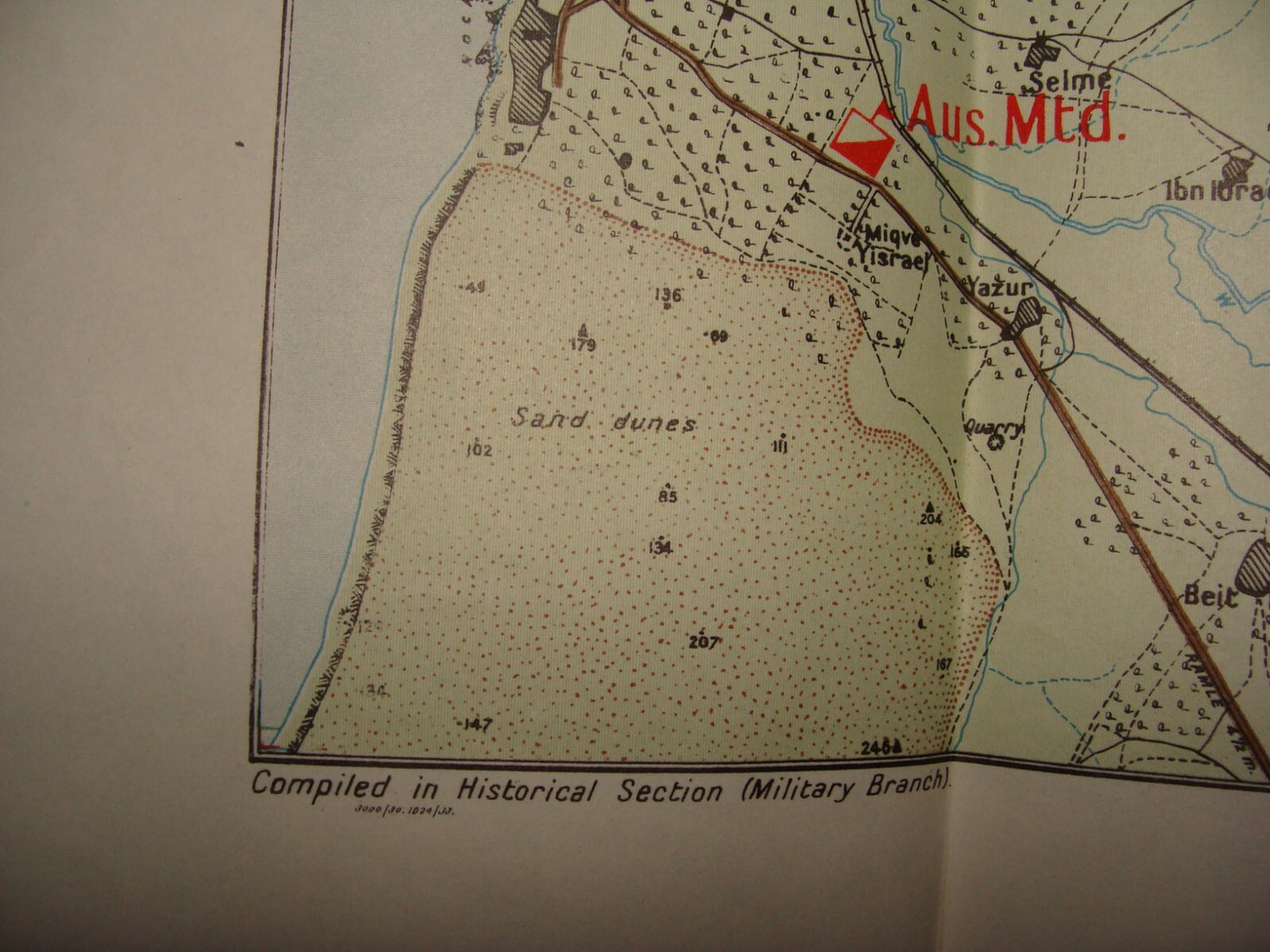 Palestine Israel Megiddo Map Army Military WWI Turkish British Army Military