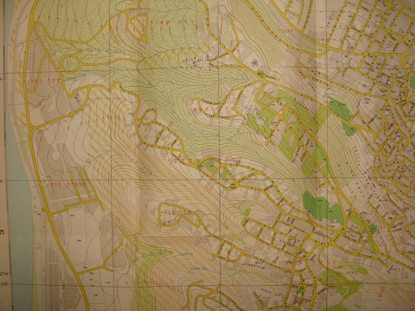 Map Jewish Judaica 1959 Israel HAIFA Large 1:10,000 Hebrew
