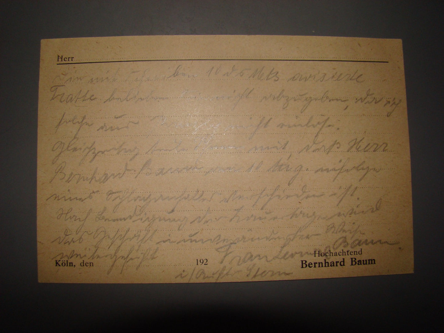 Germany letter Jewish judaica jews Bernard Baum store factory textile logo KOLN