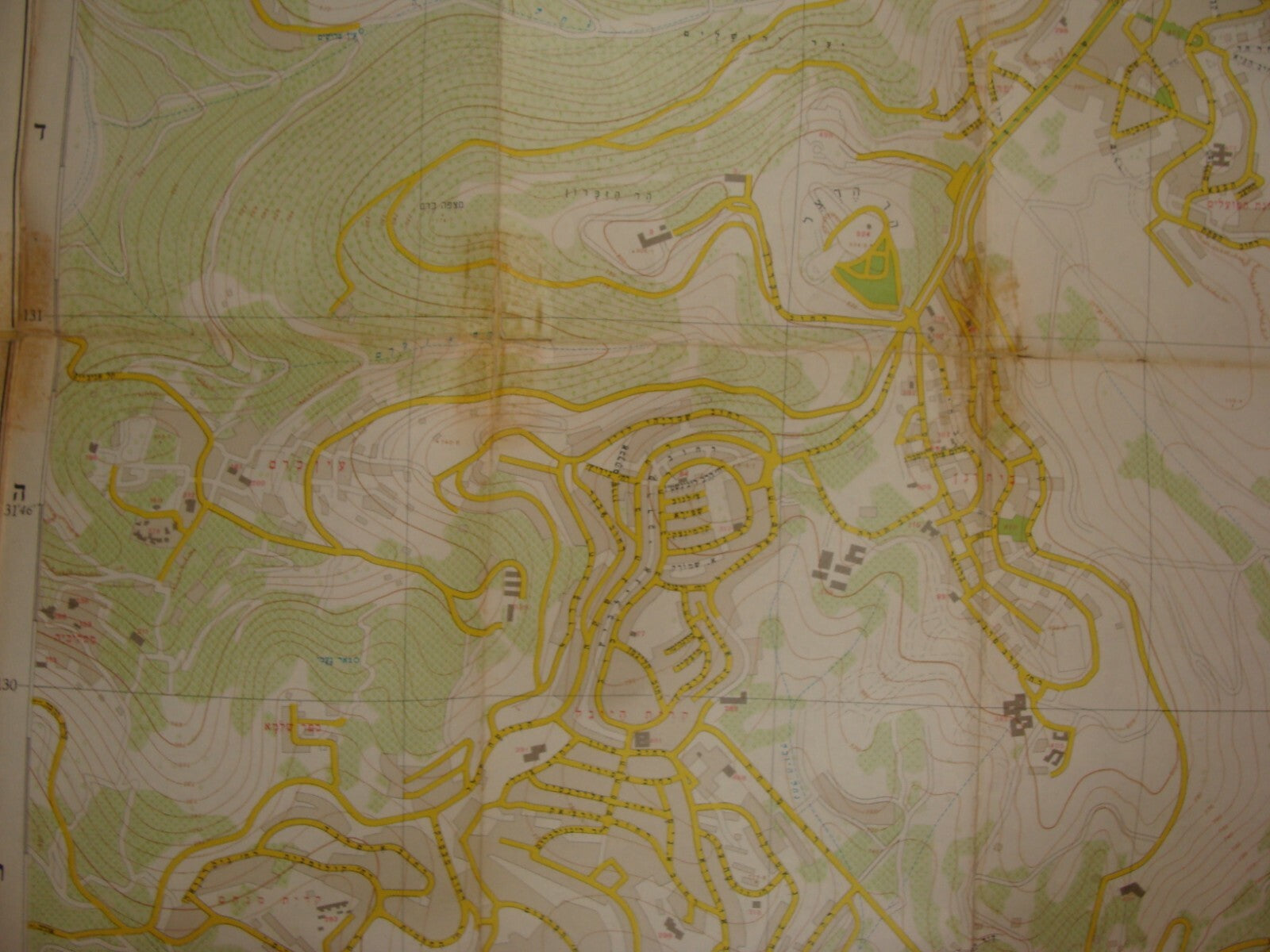 Map Jewish Judaica Israeli Israel Jerusalem After 1967 Six Day War Topographic