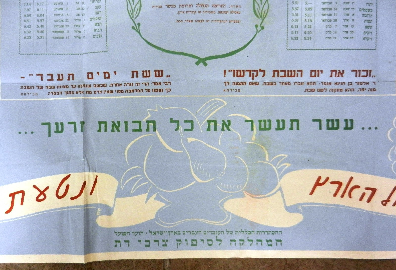 Jewish judaica life in histadrut poster Labor Federation israel vintage rabbi