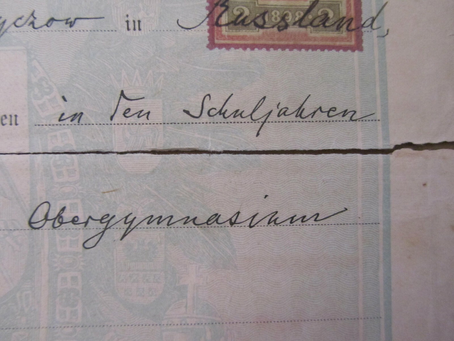Germany Jewish Judaica School Certificate Lemberg Joseph Reizes Antique 1899