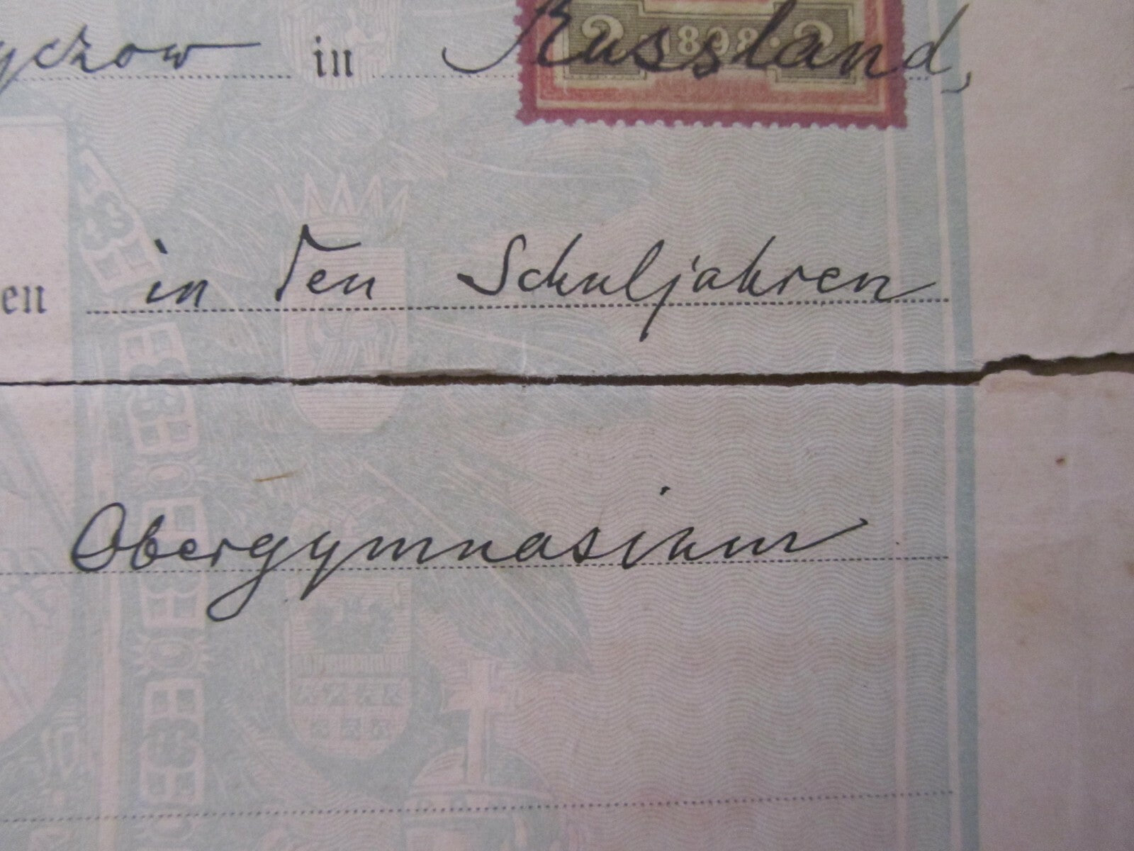 Germany Jewish Judaica School Certificate Lemberg Joseph Reizes Antique 1899