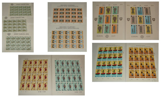 BRITAIN 1978 1979 EUROPA Stamp Sheet Set GUERNSEY JERSEY ISLE OF MAN - MNH