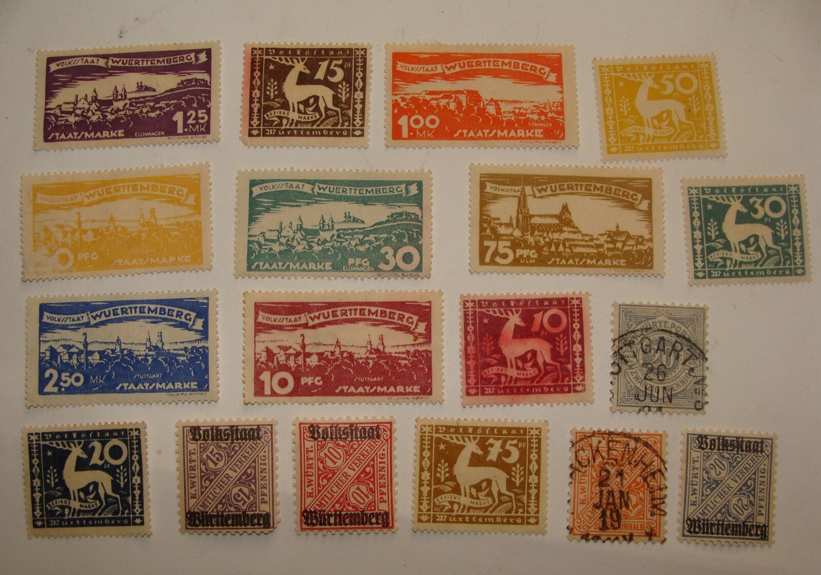 Germany   Wurttemberg Stamp Collection Mix Lot Used and Mint