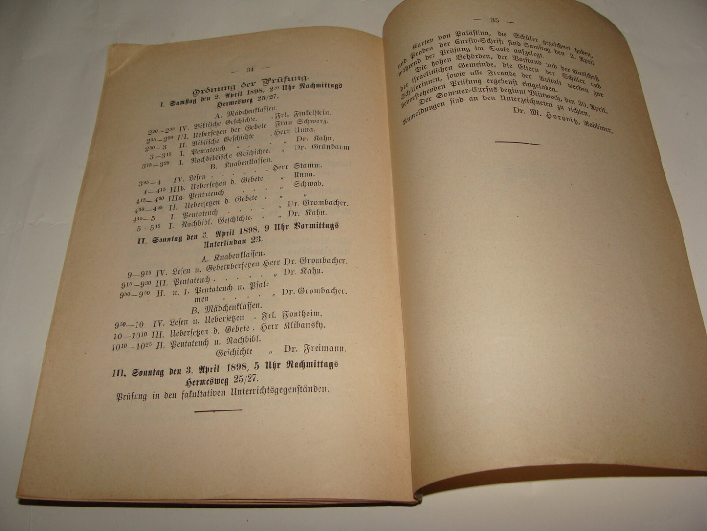 Germany Book Jewish Judaica Antique 1898 German Rabbi Horovitz Frankfurt School