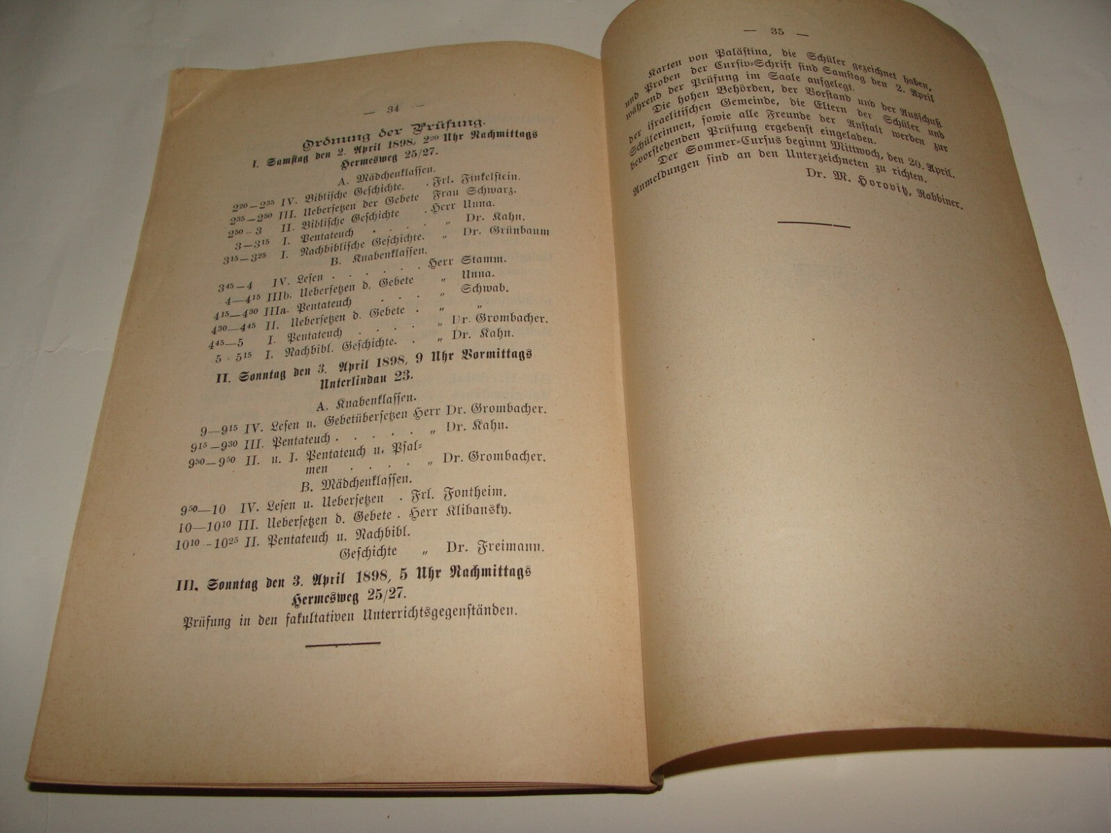 Germany Book Jewish Judaica Antique 1898 German Rabbi Horovitz Frankfurt School