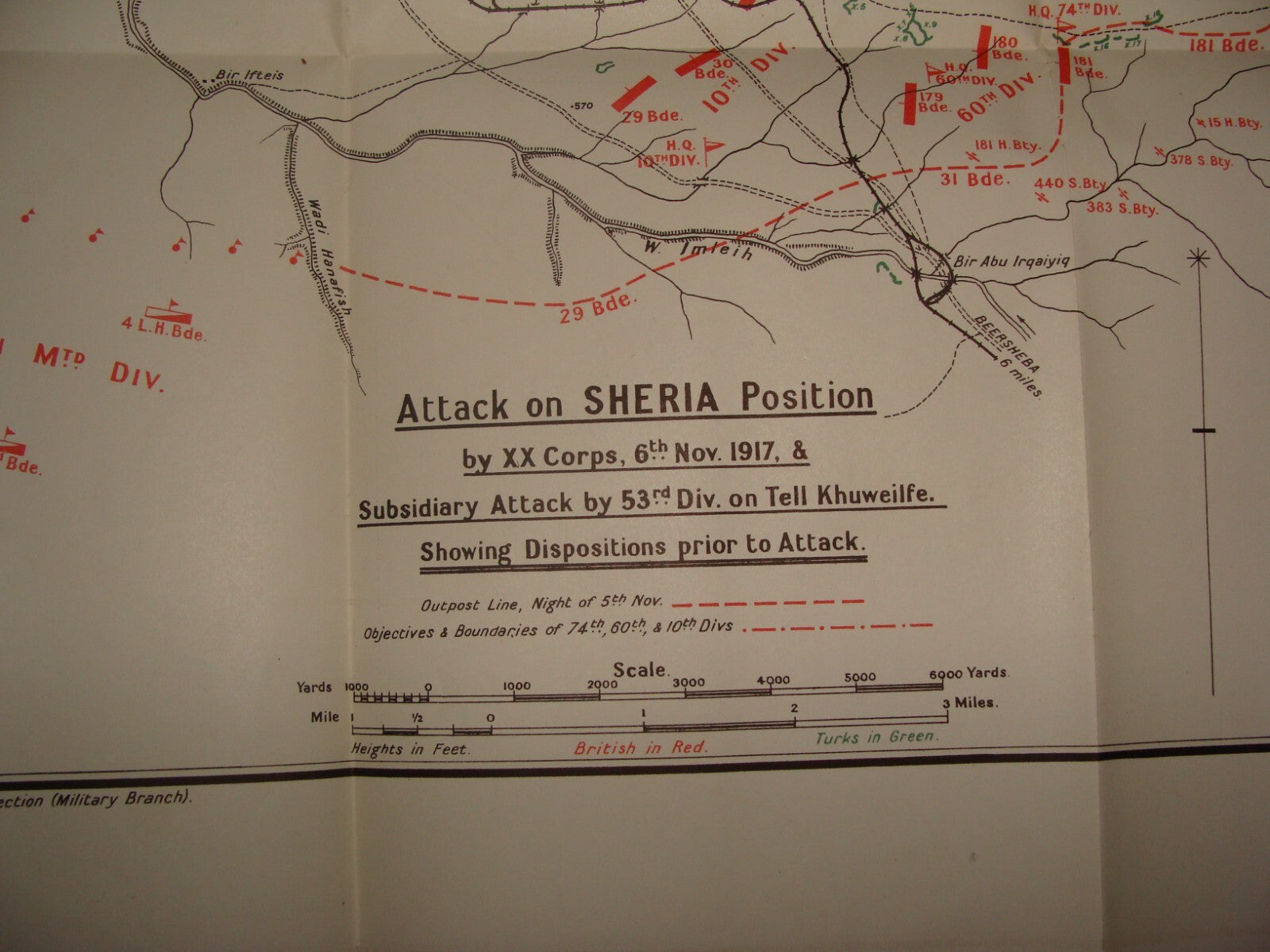 Palestine Israel Map Army Military WWI Turkish British Army Military SHERIA