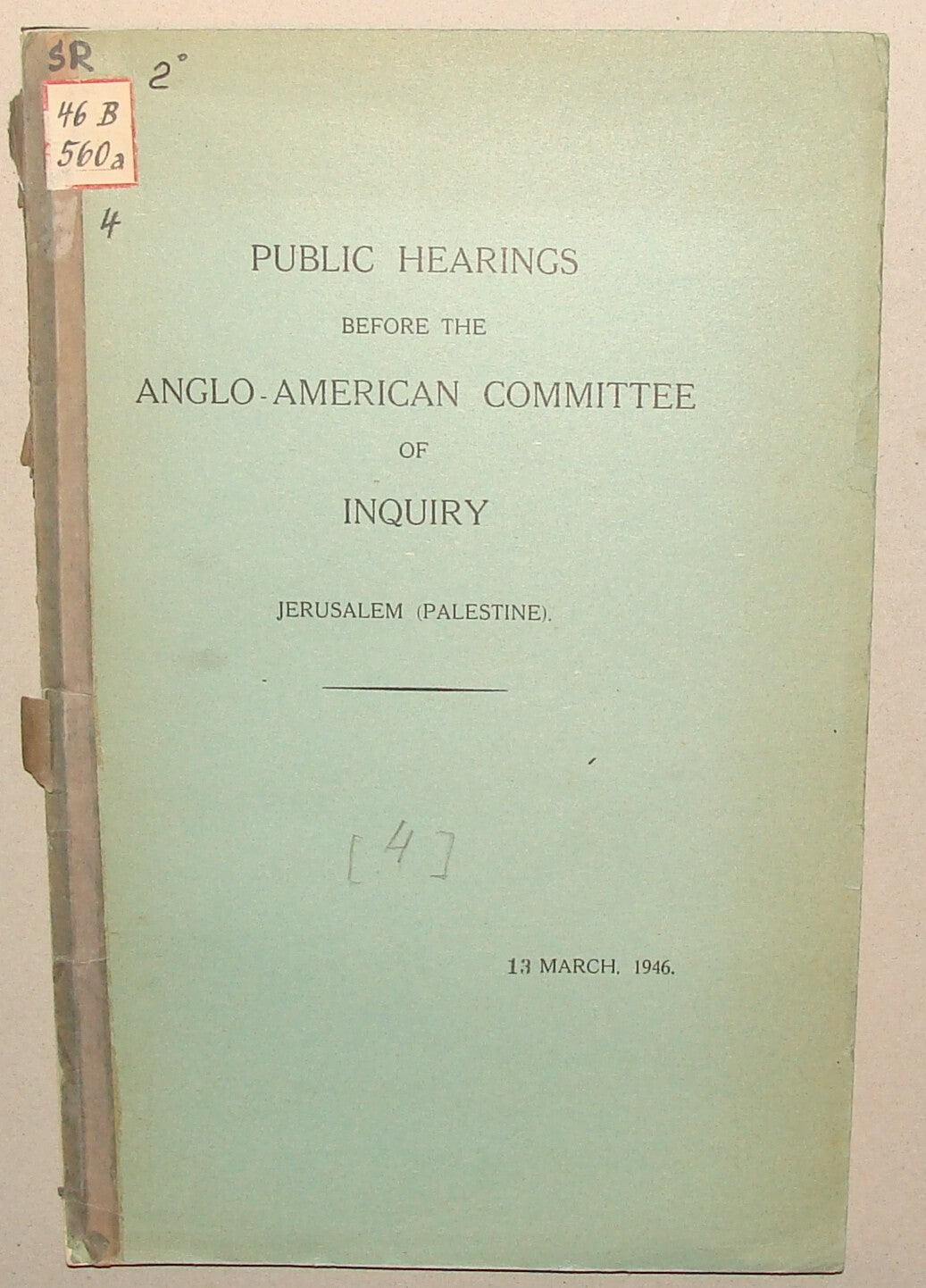 $ RARE 1946 Palestine Israel Anglo American Committee of Inquiry Public Hearings