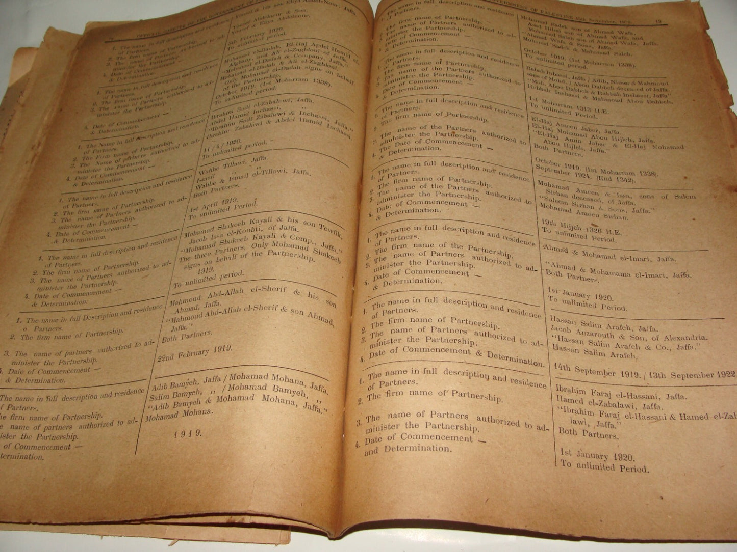 Pol Newspaper Palestine RARE British Government of Gazette OETA SOUTH 1920