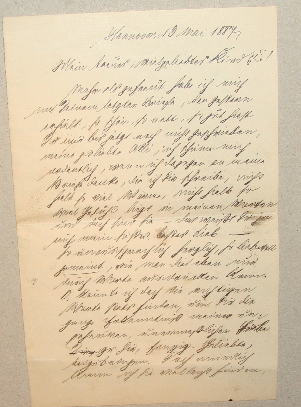 Germany Letter Jewish Judaica Antique 1887 German Hannover