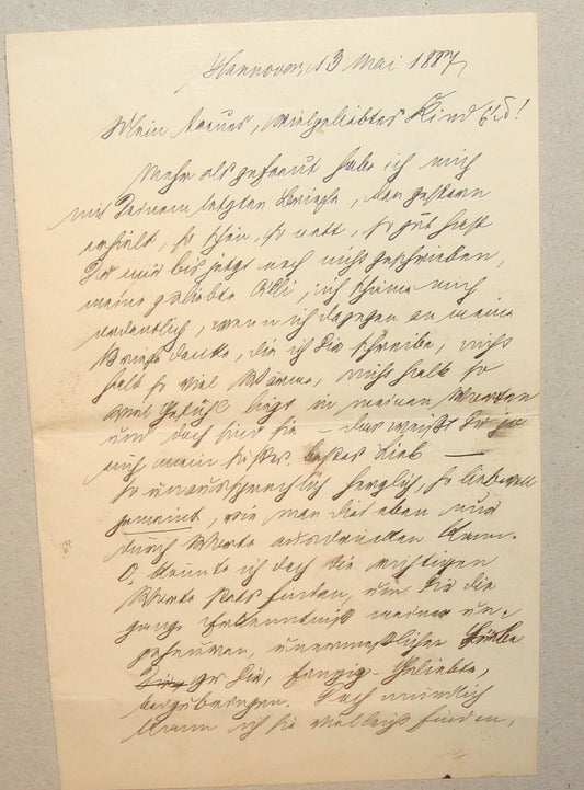 Germany Letter Jewish Judaica Antique 1887 German Hannover