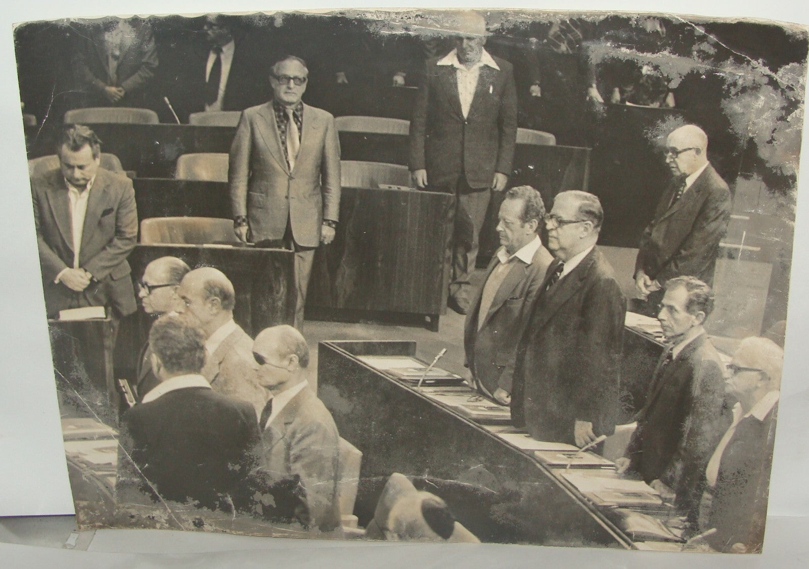 Photo Jewish 1970s Israel Israeli Ben Gurion Memorial M. Begin Moshe Dayan