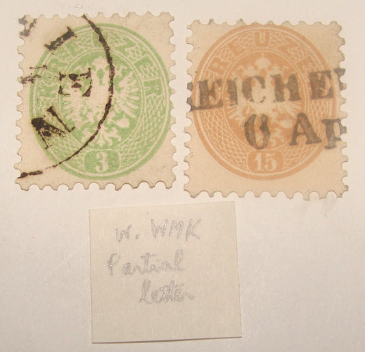 KREUZER AUSTRIA EMPIRE 1863 W. WMK PARTIAL LETTER