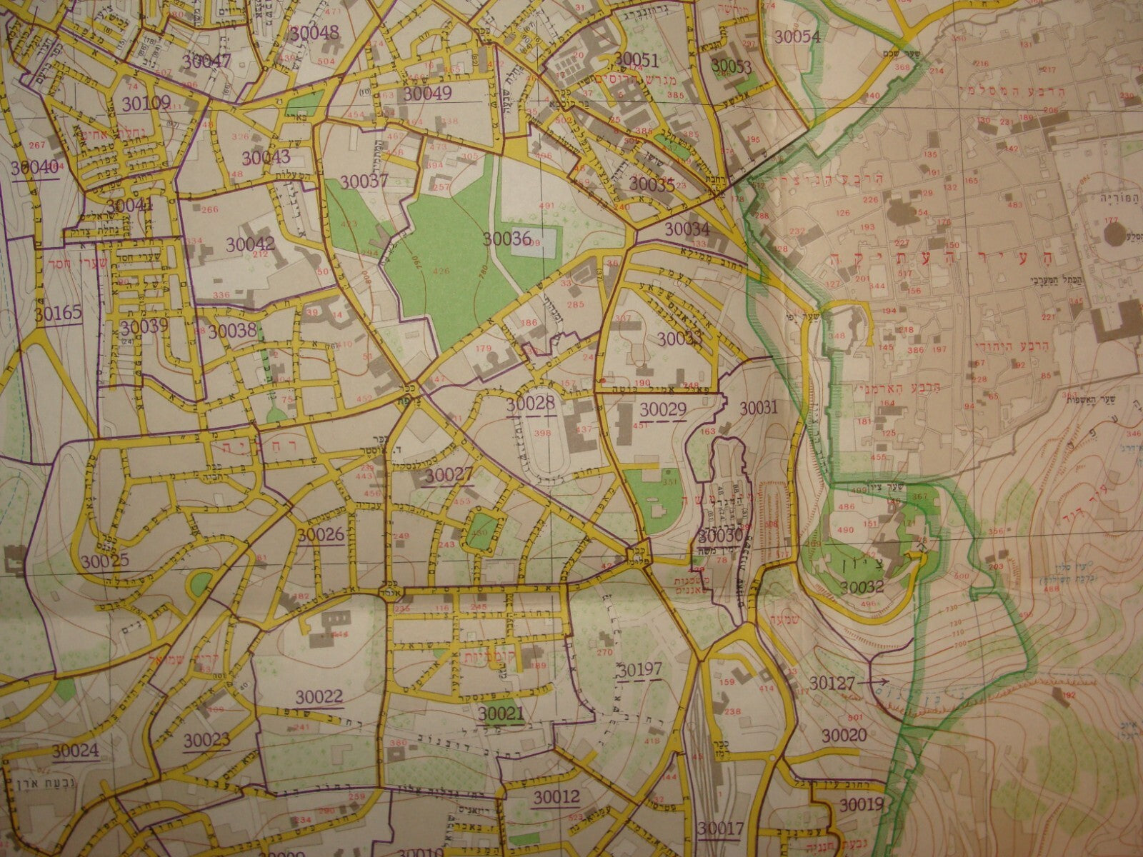 Jewish 1967 Pre Six Day War Israel Israeli JERUSALEM Map Green Line LARGE SIZE