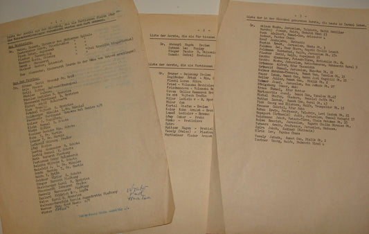 Jewish Judaica WW2 Slovakia Doctor List Partisan Holocaust Camp Survivors Israel