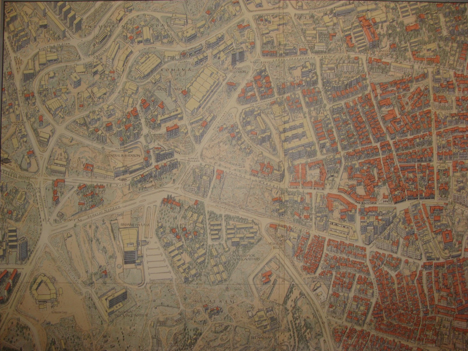 RARE Israel JERUSALEM Map 1969 Guide POST SIX DAY WAR Wim Van Leer BOLLMANN