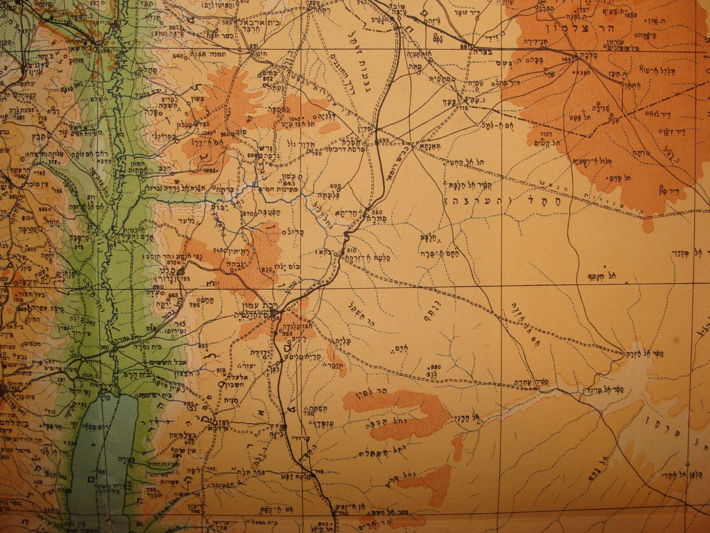 Map Palestine Jewish Judaica 1938 Israel Hebrew By Braver RARE