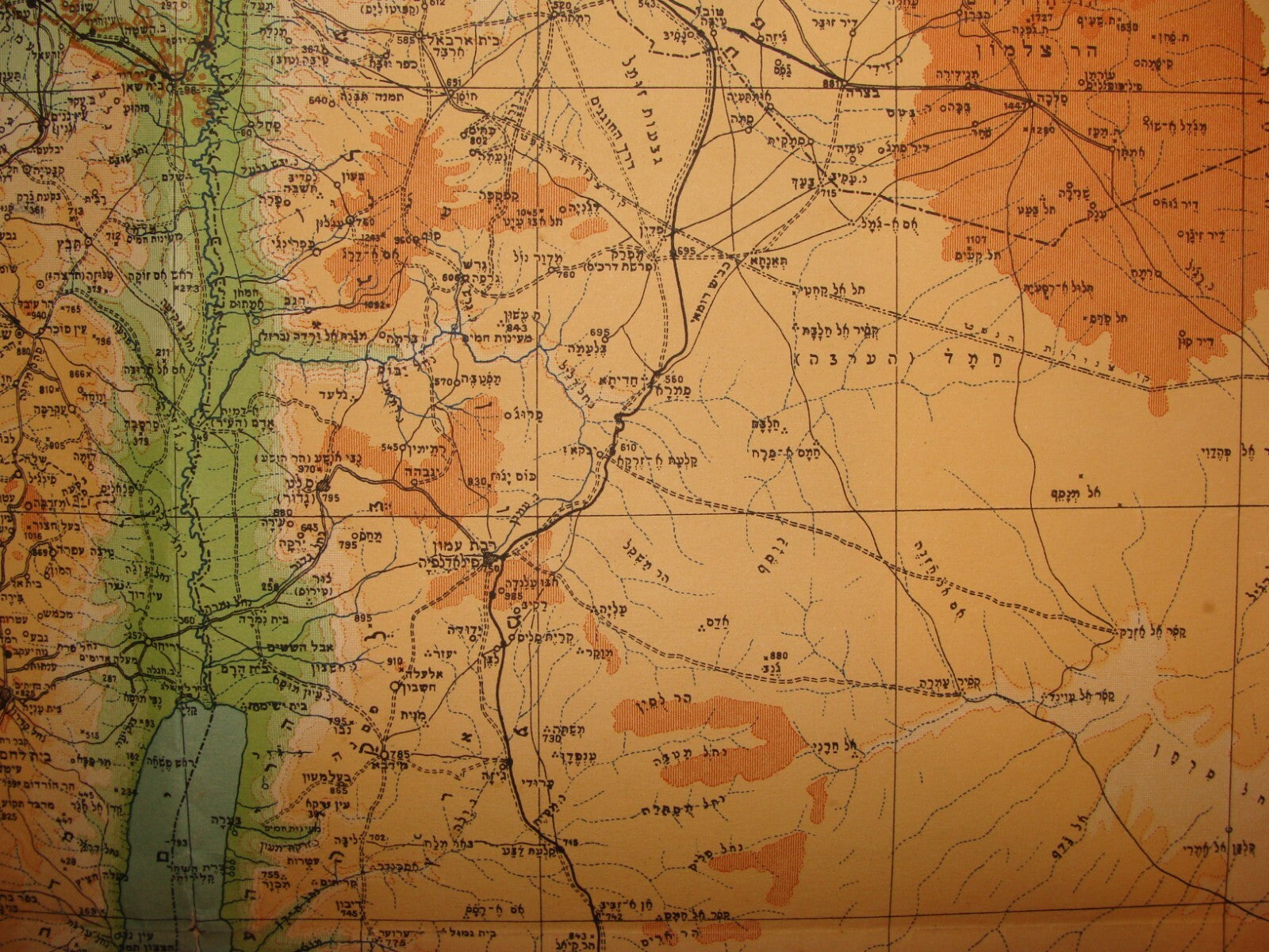 Map Palestine Jewish Judaica 1938 Israel Hebrew By Braver RARE