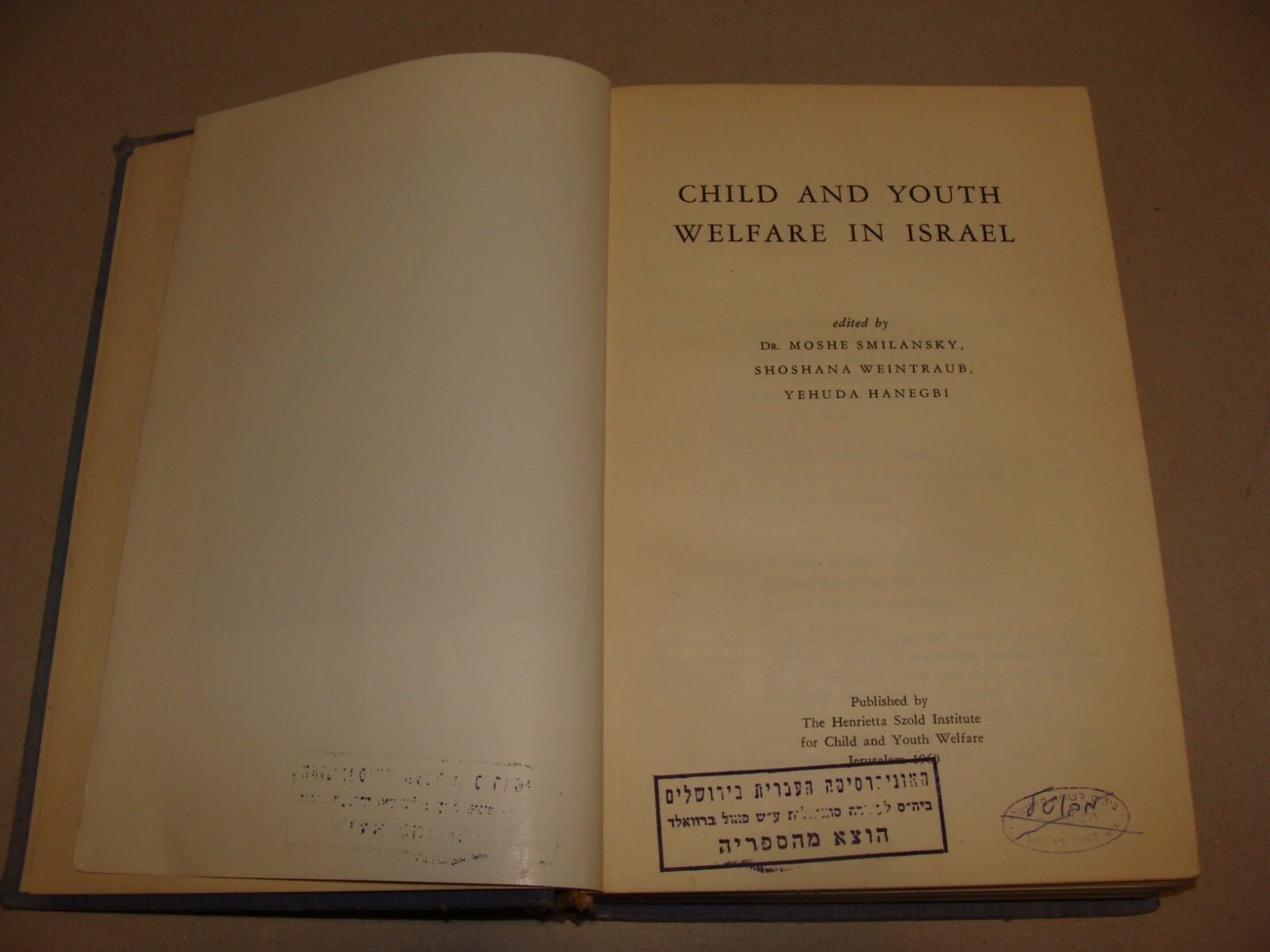 Book Jewish 1960 Child and Youth Welfare in Israel Henrietta Szold Zionist