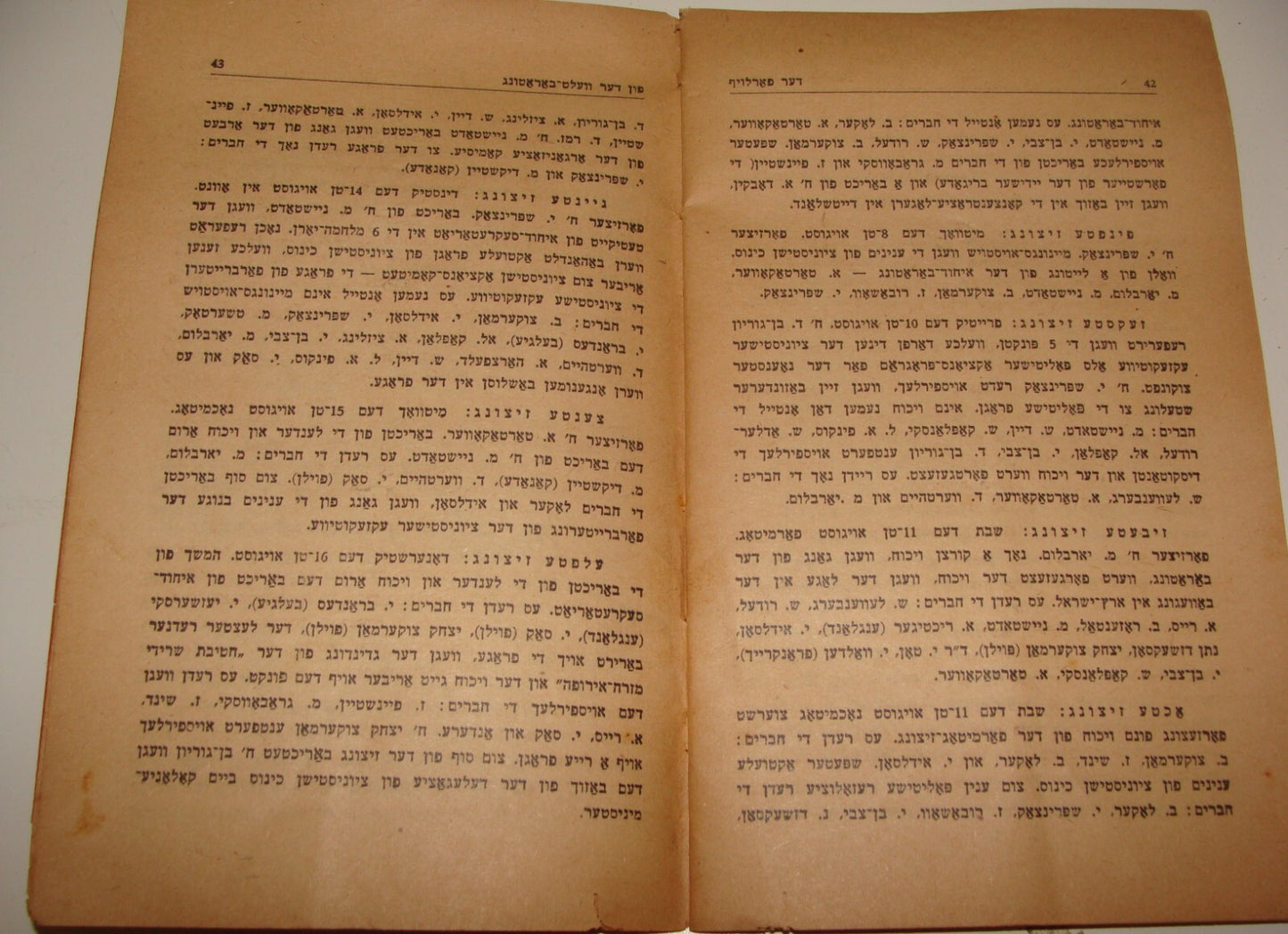 Booklet Palestine Jewish Judaica 1945 Israel Tel Aviv POALE ZION Zionist Yiddish