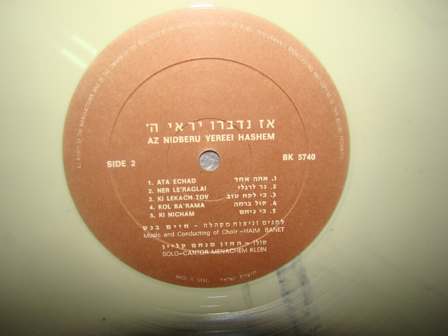 Jewish Judaica LP Agudat Israel Youth Rabbi Cantor Chassidic Music COLORED 1980
