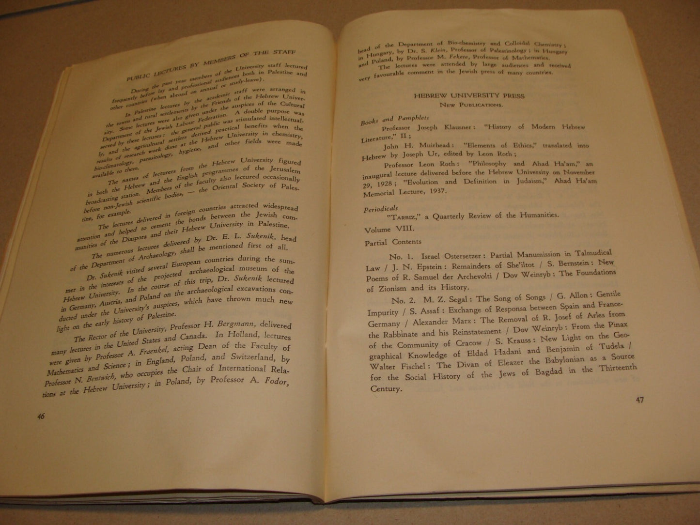 Bulletin Palestine Jewish Judaica 1938 Israel Jerusalem Hebrew University