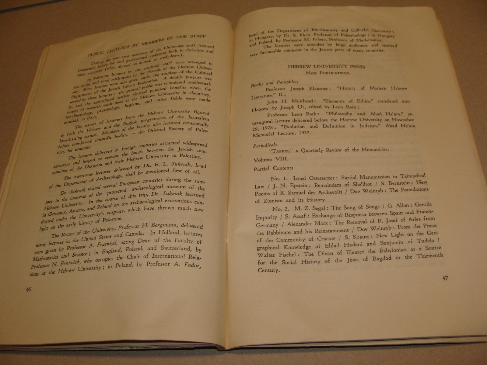 Bulletin Palestine Jewish Judaica 1938 Israel Jerusalem Hebrew University