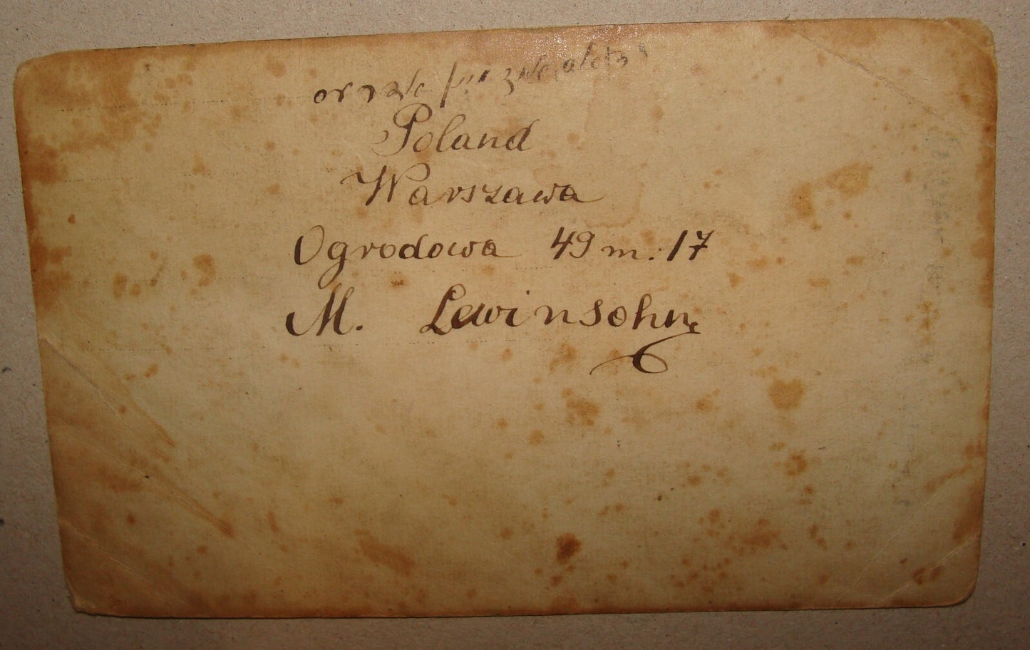 Photo Jewish Card Judaica 1920s-30s Poland Warsaw Family Postcard Yiddish