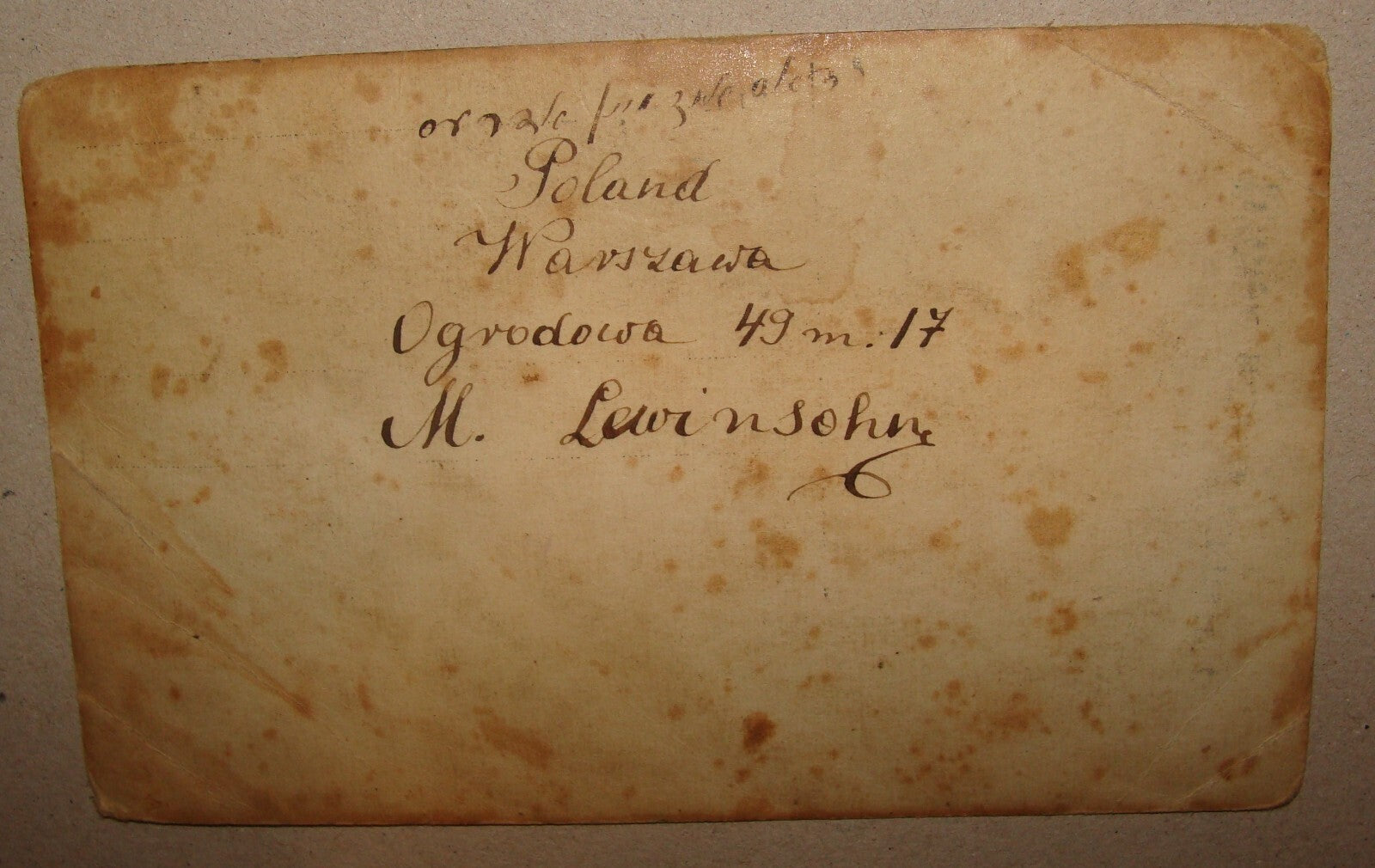 Photo Jewish Card Judaica 1920s-30s Poland Warsaw Family Postcard Yiddish