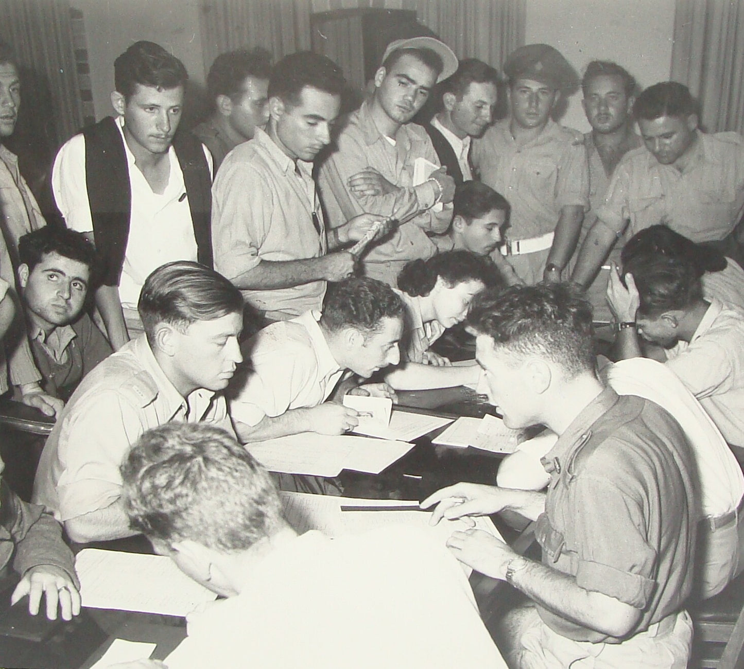 Photo Print Jewish Israel Army , Israeli Military Census 1948 Independence War