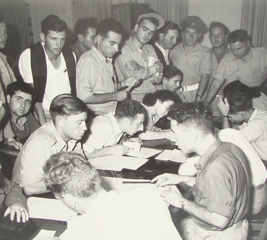 Photo Print Jewish Israel Army , Israeli Military Census 1948 Independence War