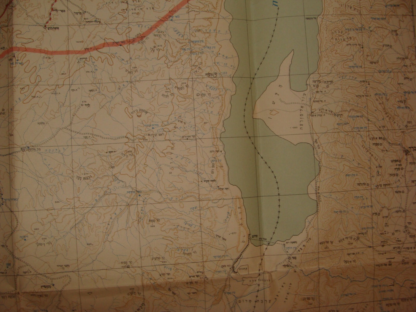 Map Jewish Judaica ISRAEL 1950 SOUTH Hebrew NEGEV NAMES