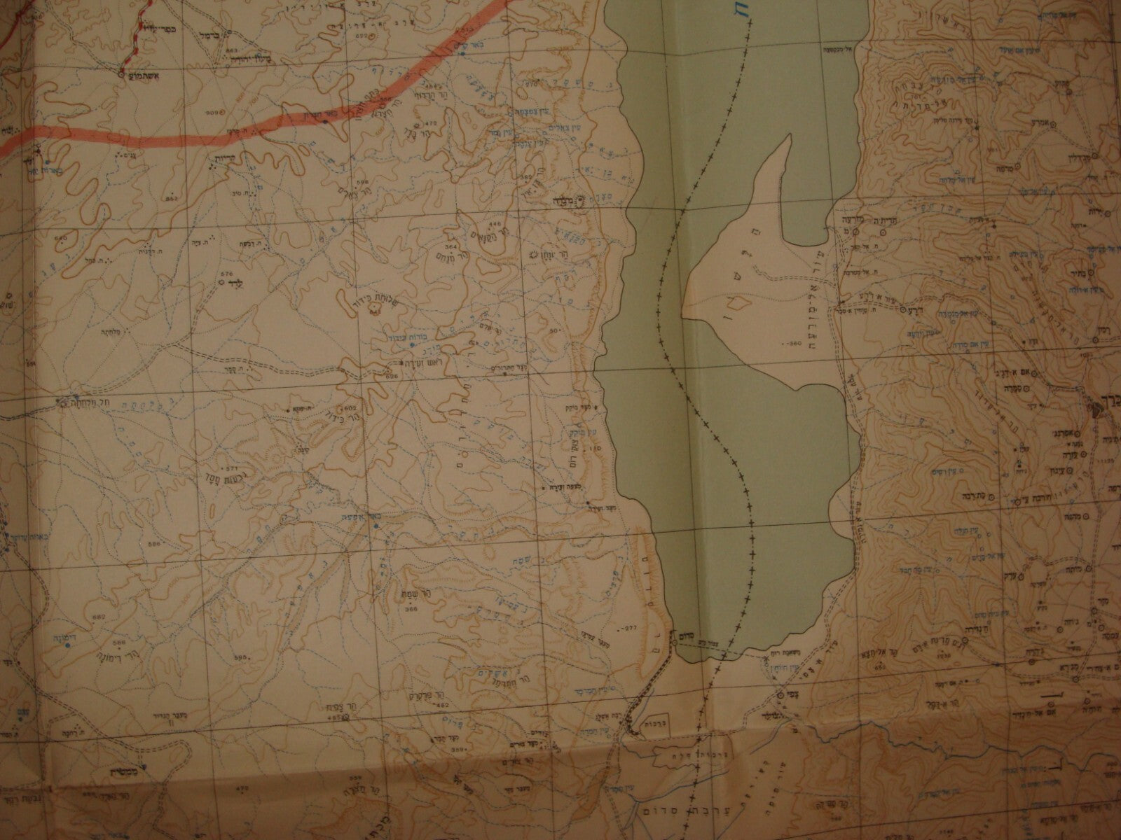 Map Jewish Judaica ISRAEL 1950 SOUTH Hebrew NEGEV NAMES