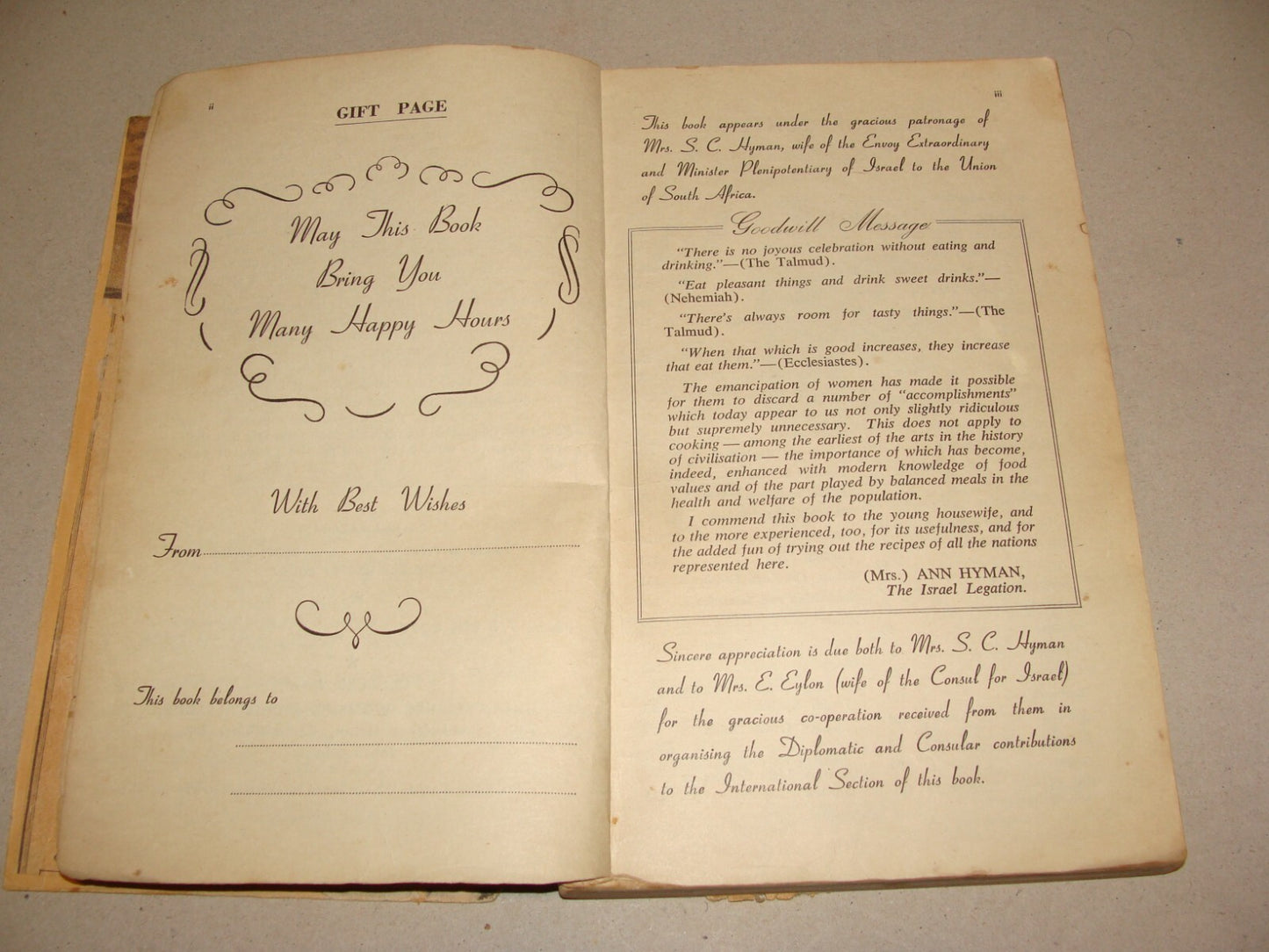 Book Jewish Judaica 1950s Recipe Johannesburg South Africa Women Zionist League