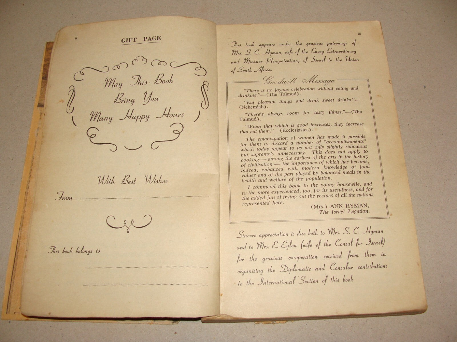 Book Jewish Judaica 1950s Recipe Johannesburg South Africa Women Zionist League