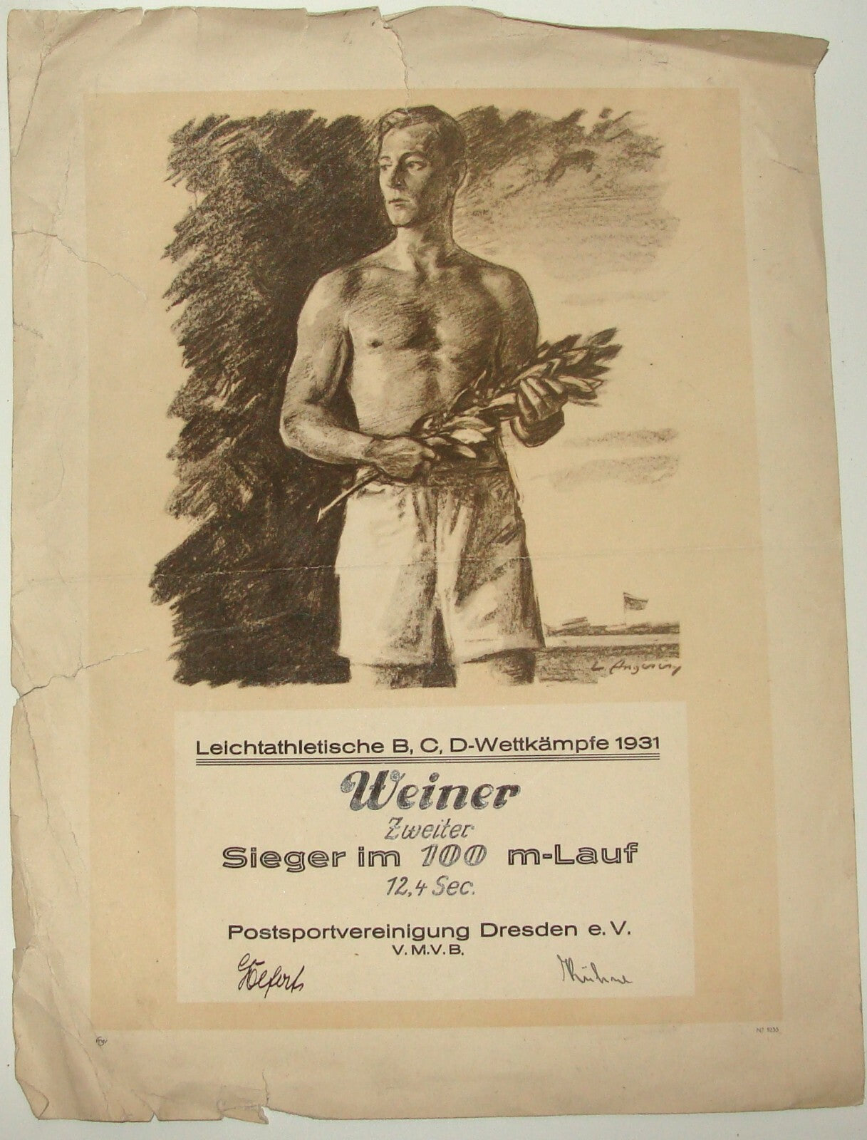 Germany 1931 German   Dresden 1931 Sport Certificate Postsportvereinigung