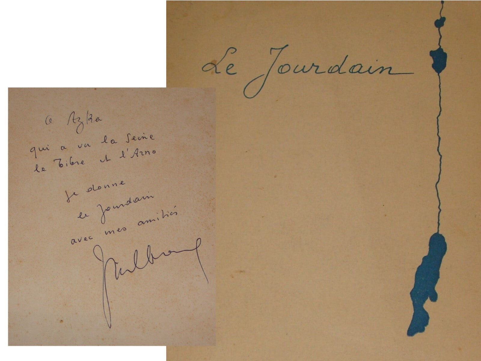 Book Jewish Judaica Joseph Milbauer SIGNED Poetry Songs Art JORDAN French 1955