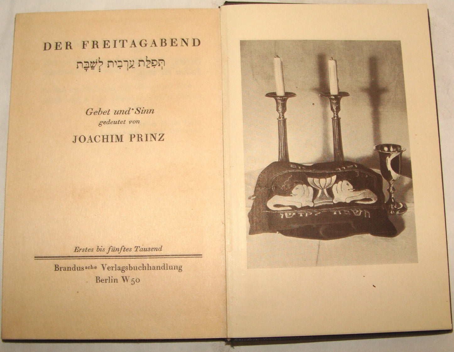 $ Book Jewish American Judaica Rabbi Joachim Prinz SIGNED Sabbath Prayer German