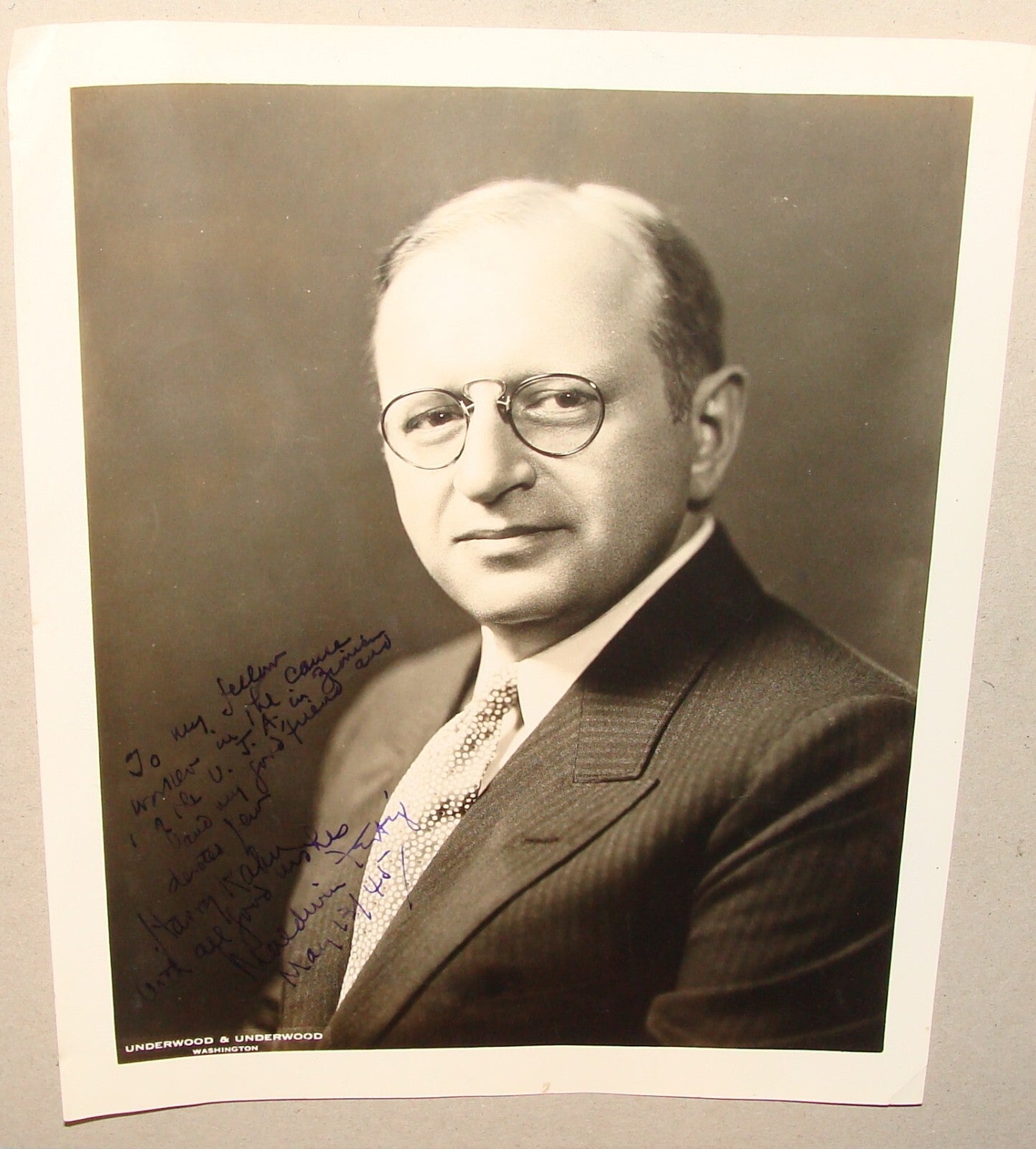 $ Photo Jewish American Judaica Maldwin Fertig Signed Signature Autograph