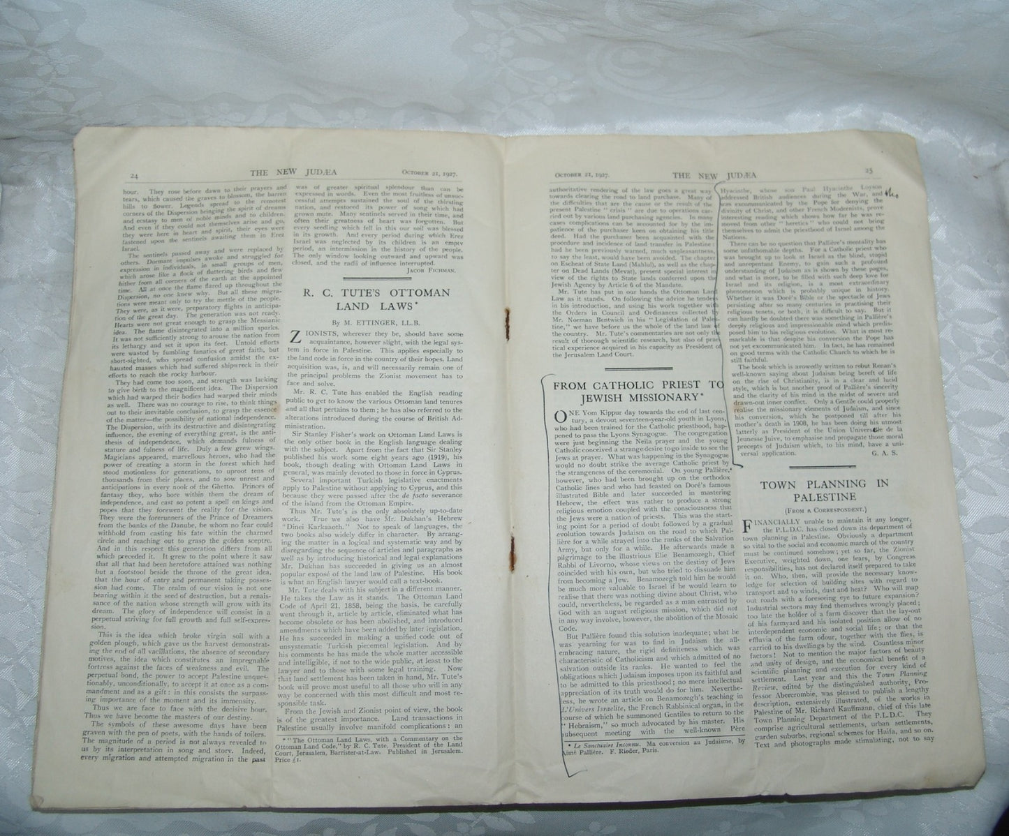 Newspaper Jewish Judaica The New Judæa Zionist Organization Journal 1927 Bialik