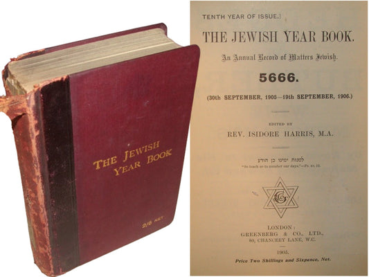 Book Jewish RARE Judaica 1905 THE YEAR London England Rabbi Isidore Harris