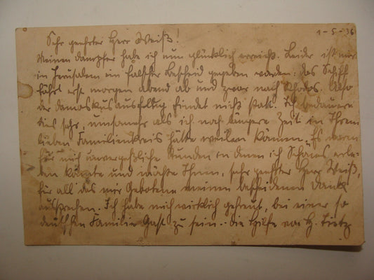 Germany Card Jewish Judaica 1936 German   Letter Postcard