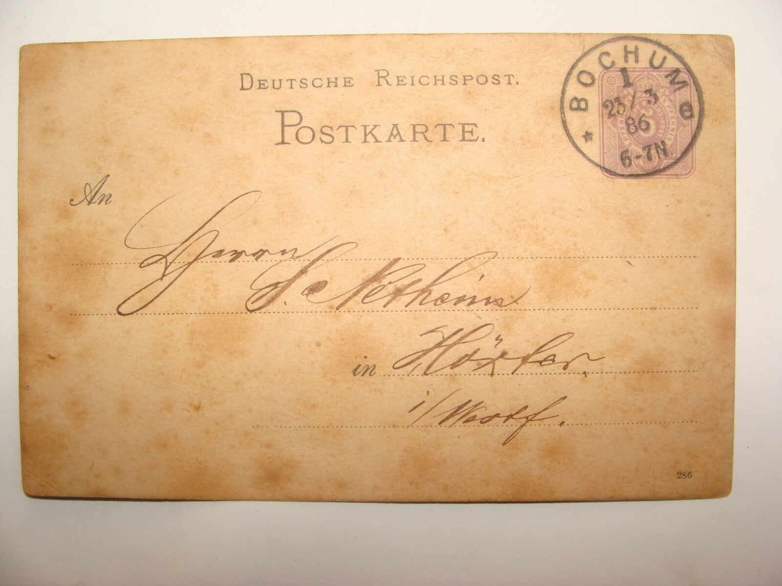Germany 1886 German   Letter postcard Stationery Stamp Bochum