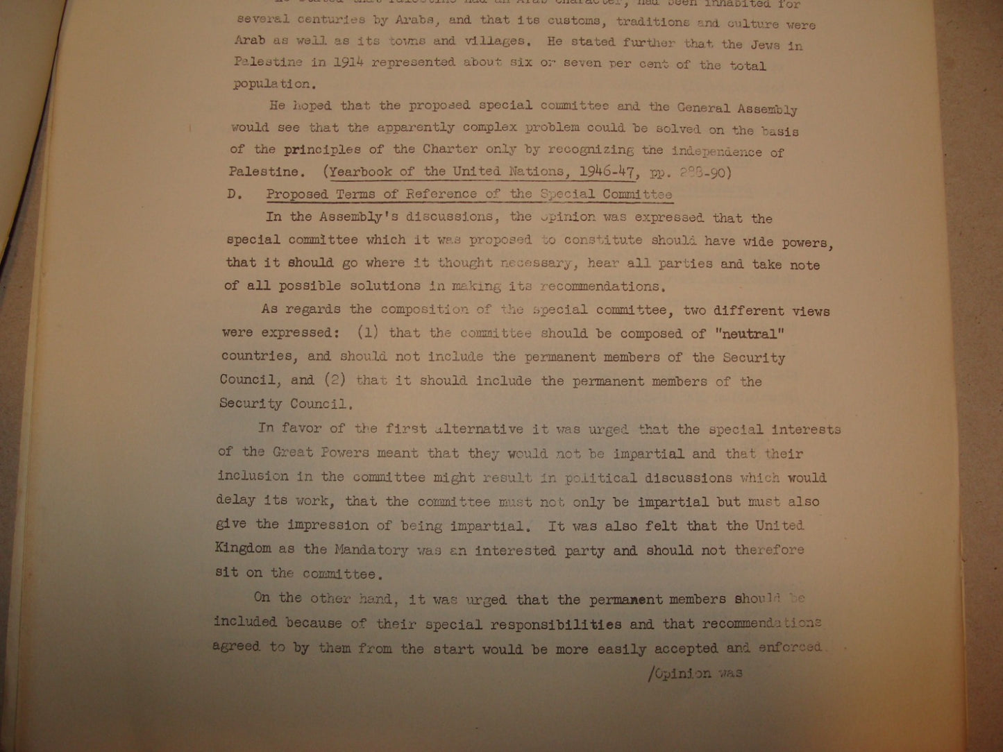 Report Palestine 1949 United Nations General Assembly Israel Jewish Arab War