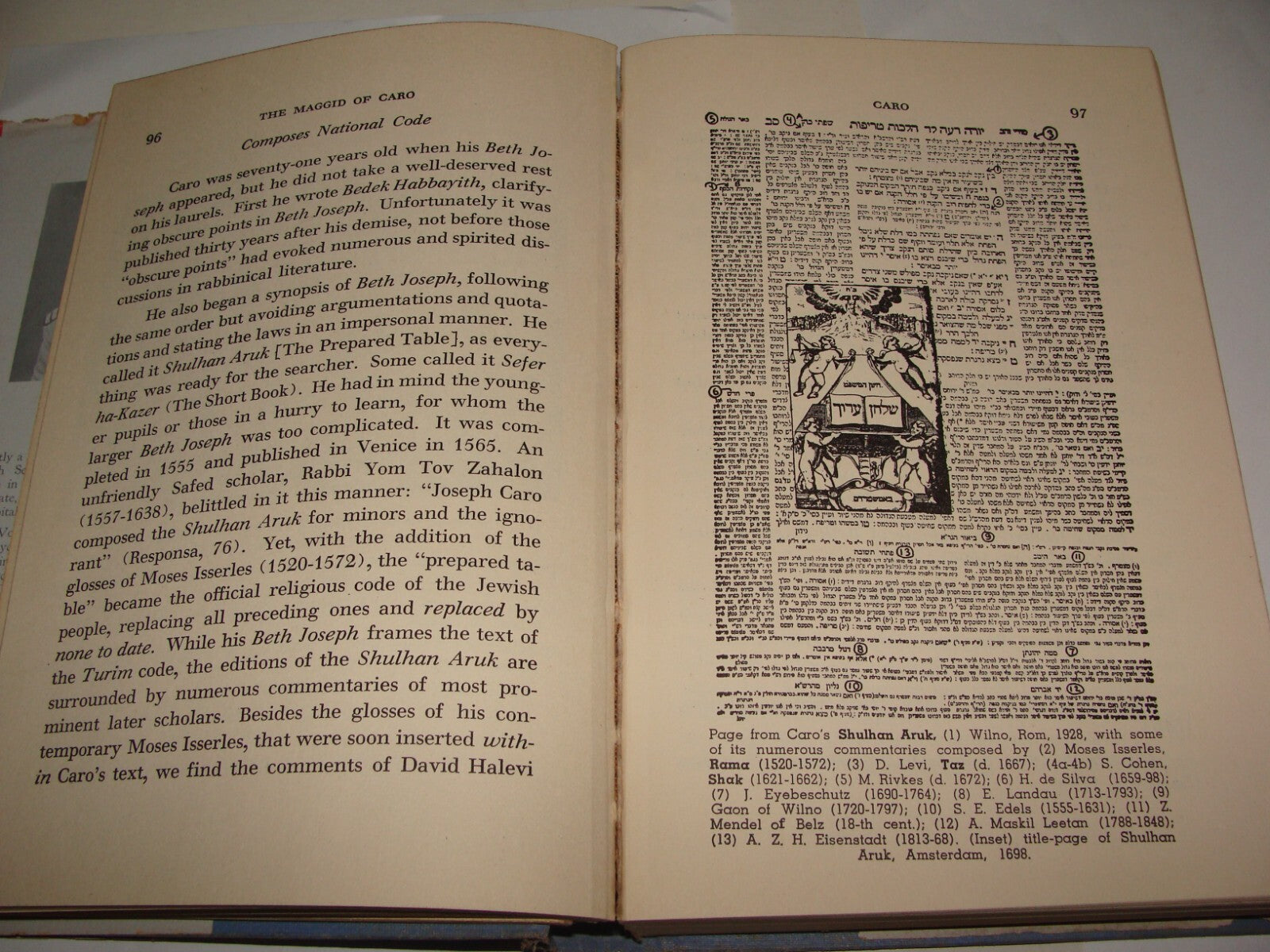 Book Jewish Judaica 1949 Rabbi JOSEPH CARO MAGGID Kabbalah By HIRSCH LEIB GORDON